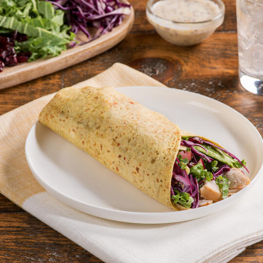 Chicken Wraps with Cabbage, Apple and Cranberry Slaw Dempster's